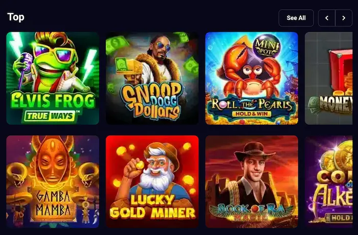 Lucky7even Casino games